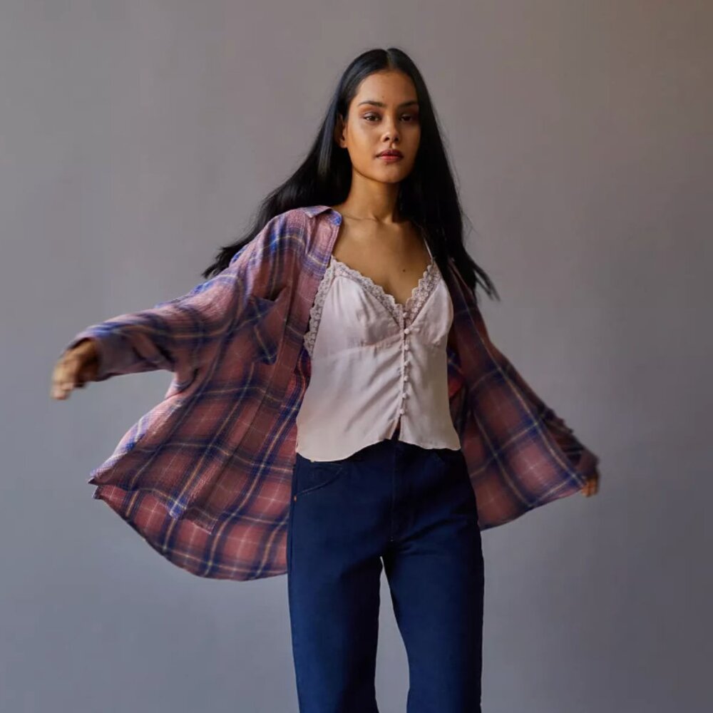 {Urban Outfitters | BDG} Keanu Flannel Button-Down Shirt~ Size Small - Picture 2 of 16